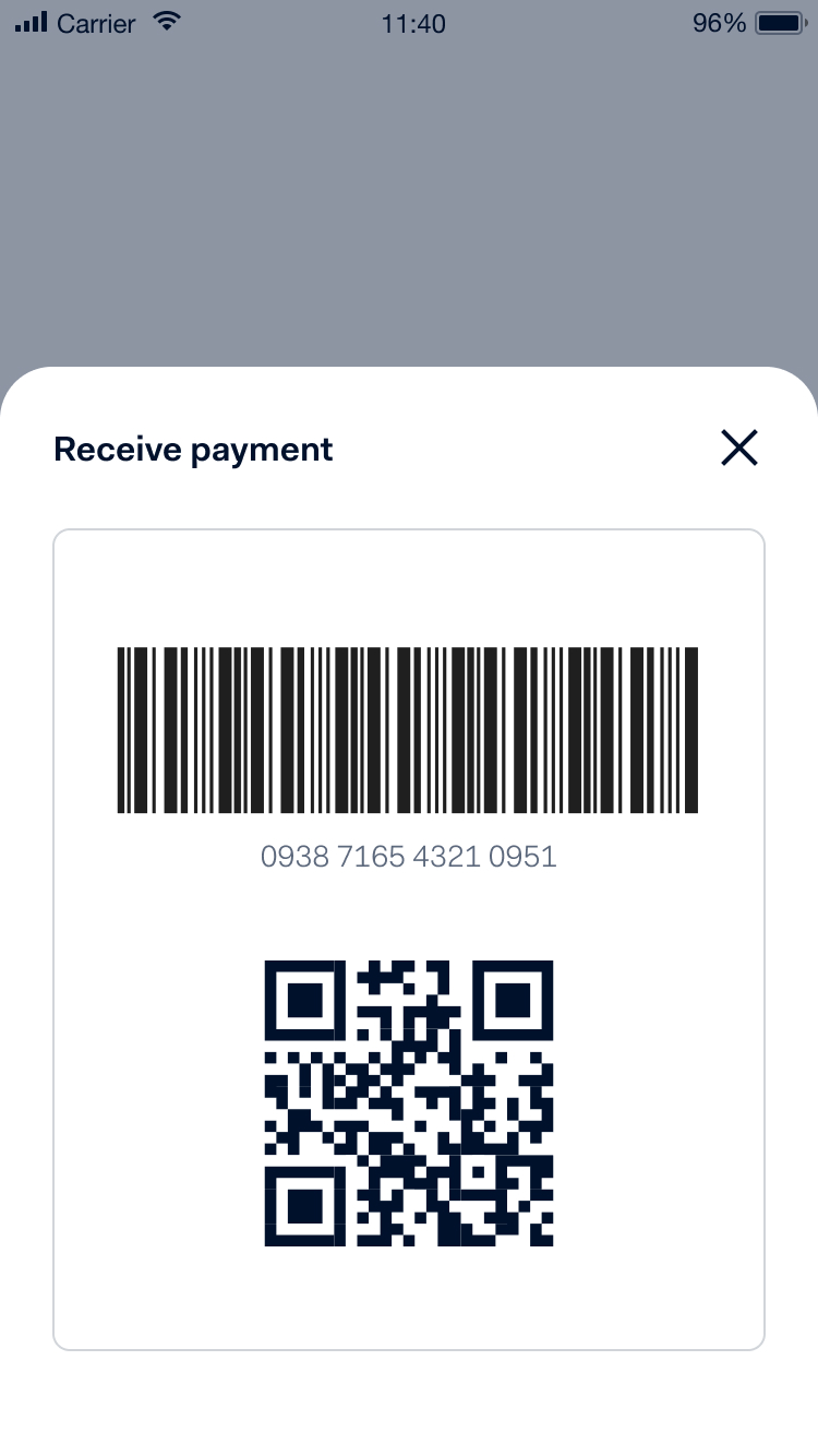The business scans the QR code to initiate the payment.