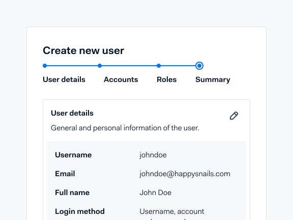 Create new user in Customer Area