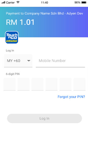 Touch 'n Go Digital payment method - Adyen
