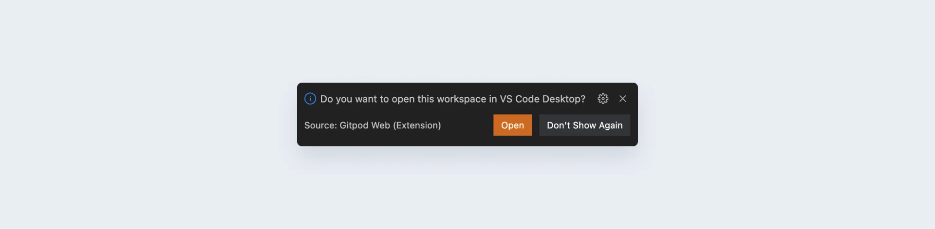 Do you want to run the workspace in VS Code Desktop?