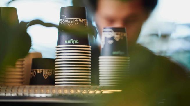 Adyen coffee cups in the office