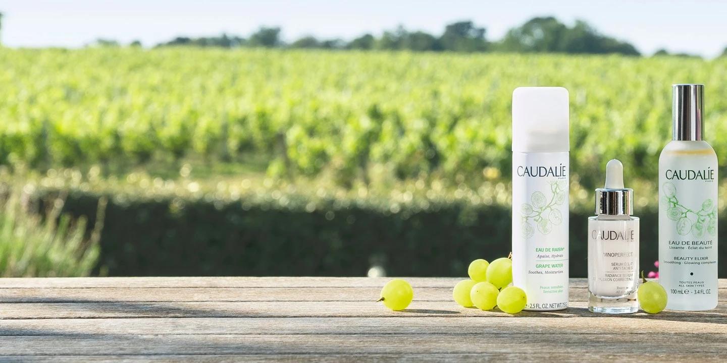 Caudalie products with vineyard