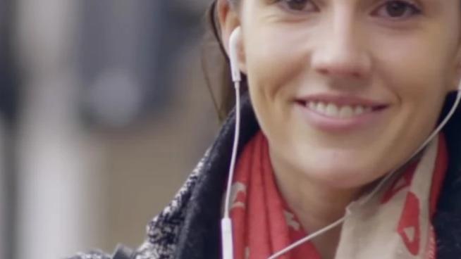 Woman with earphones