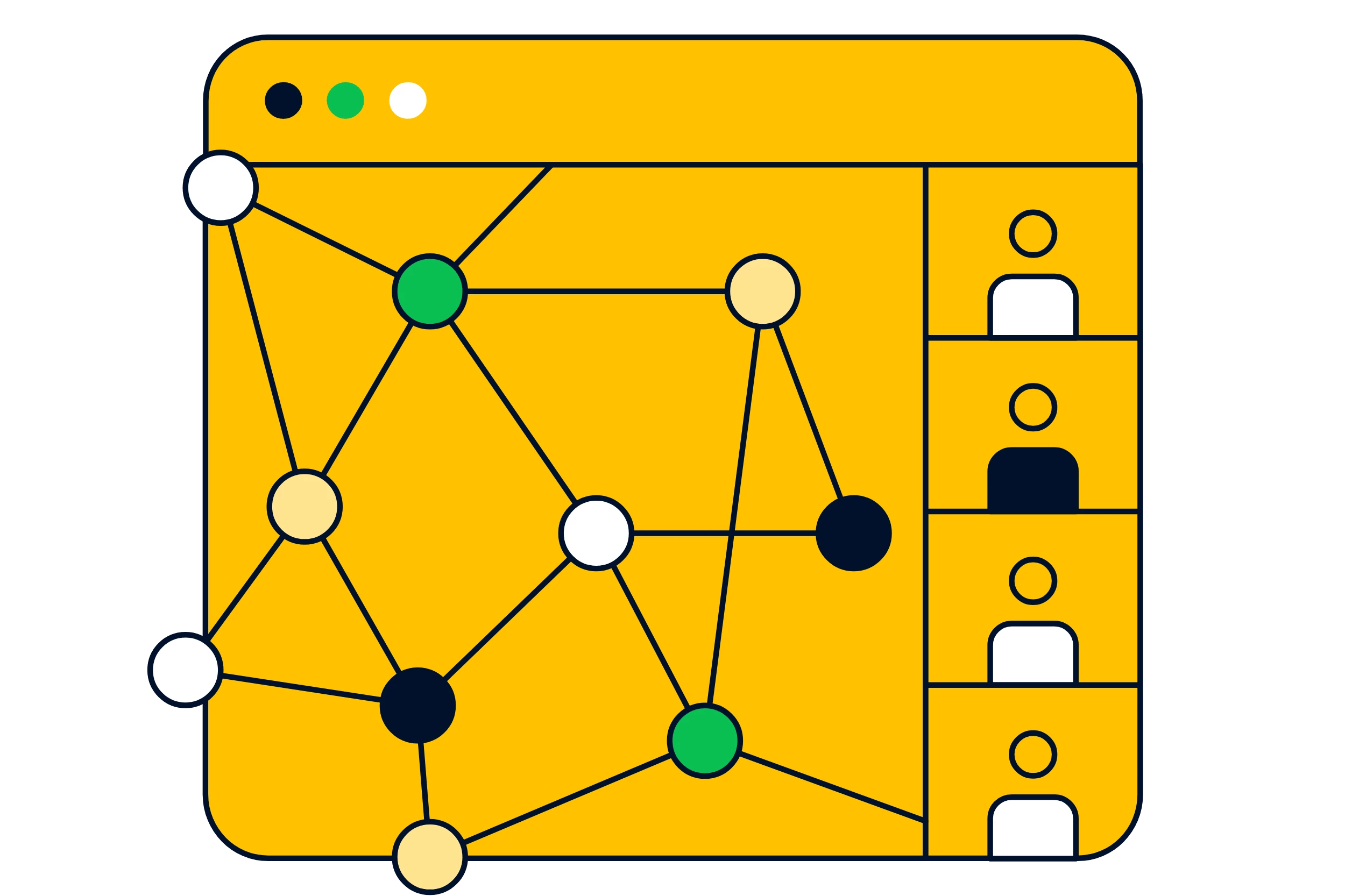 illustration of dots connecting to symbolise data