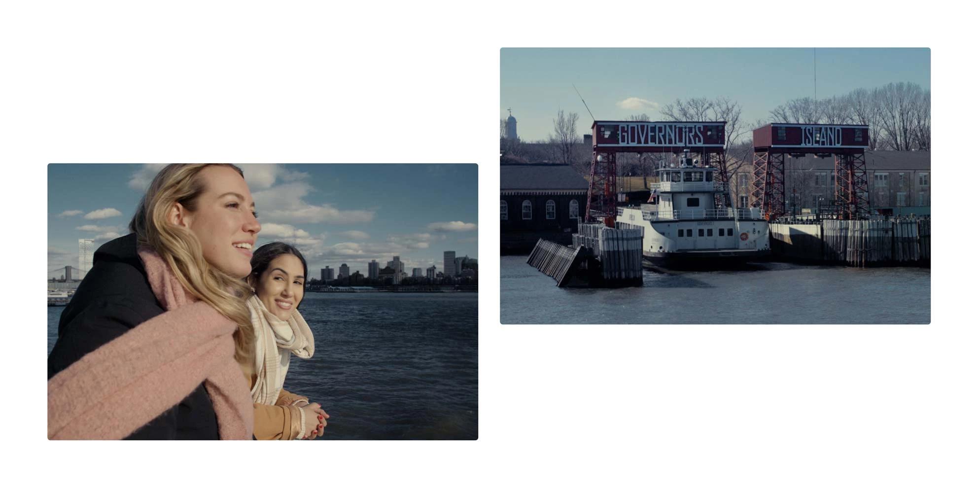 collage di immagini di due ragazze a New York