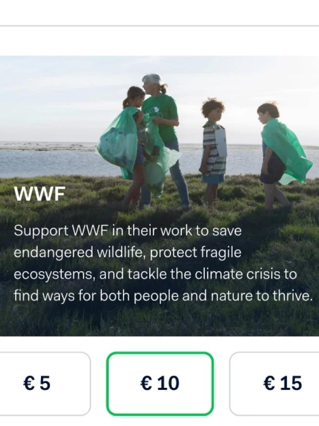 Donation screen WWF