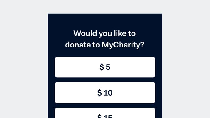 Donations option on terminal screen