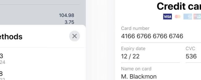 アプリ内決済時のクレジットカード入力欄