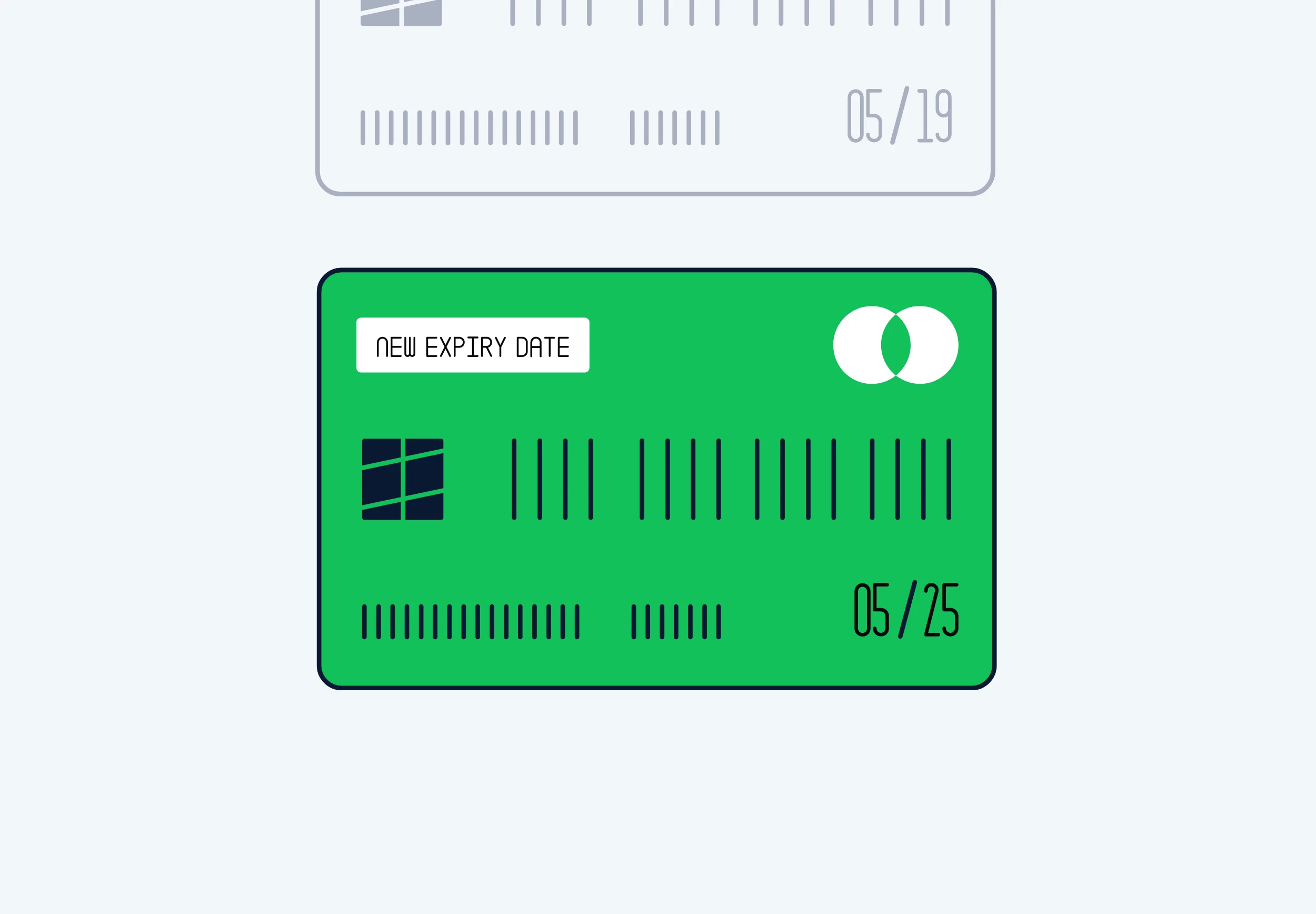 Illustration of card with a new expiration date
