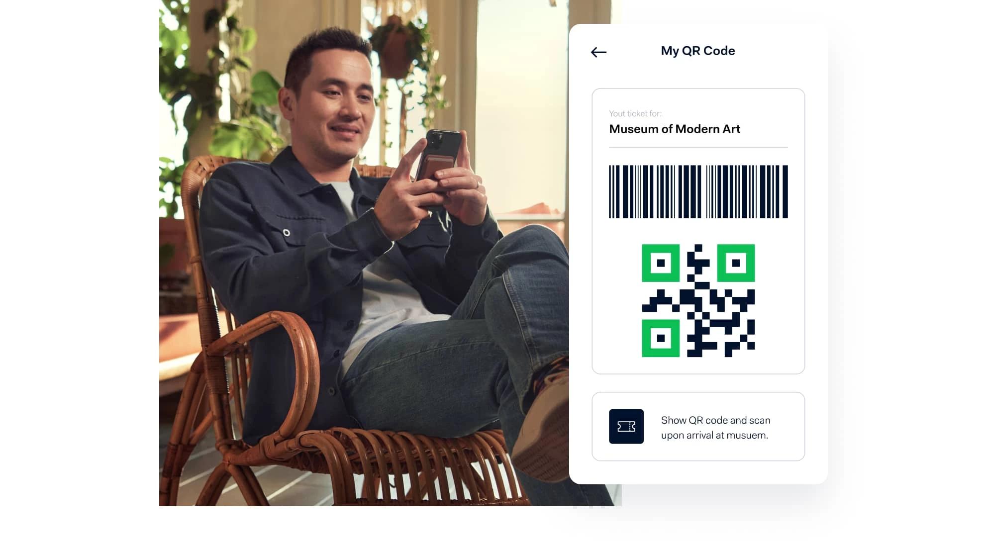 A phone screen showing a QR payment