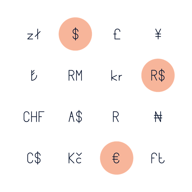 Illustration de plusieurs devises
