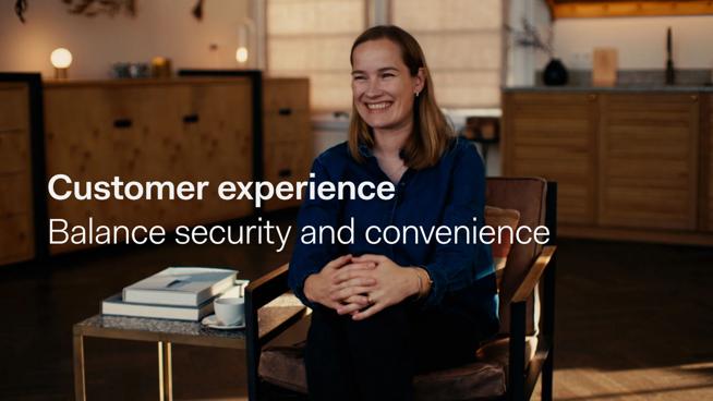A thumbnail showing Alexa von Bismarck and the title: Customer experience: Balancing security and convenience