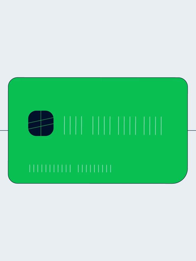 Abstract illustration of credit card being processed